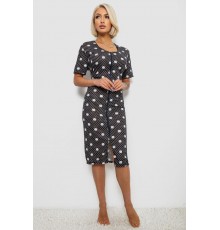 Халат жіночий на блискавці в горох, колір чорний, 257R1030-5