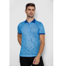 Поло мужское с принтом, цвет синий, 247R316