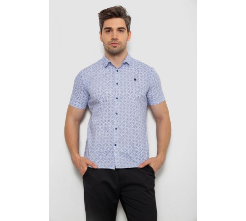 Рубашка мужская с коротким  рукавом, цвет голубой, 214R6917-15