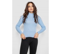 Водолазка женская в рубчик, цвет голубой, 214R91306