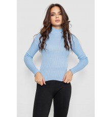 Водолазка жіноча в рубчик, колір блакитний, 214R91306