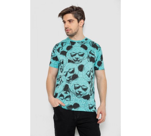 Футболка мужская с принтом, цвет мятный, 244R6029