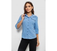 Сорочка жіноча однотонна, колір джинс, 230R068-5