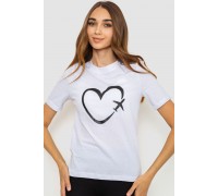 Жіноча футболка з принтом, колір білий, 241R121