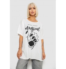 Футболка жіноча з принтом, колір молочний, 244R6005-1