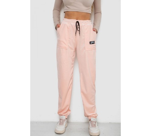 Штани жіночі велюрові, колір персиковий, 238R58473