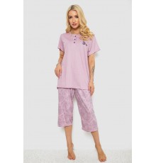 Піжама жіноча з принтом, колір бузковий, 243R6811