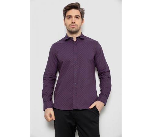 Рубашка мужская с принтом, цвет фиолетовый, 186R6917-9