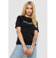 Футболка жіноча з принтом, колір чорний, 241R134