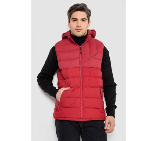 Жилет мужской демисезонный, цвет бордовый, 244RC666