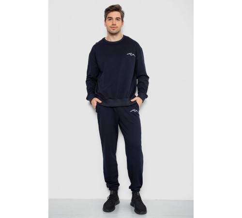 Спортивный демисезонный мужской костюм, цвет темно-синий, 241R176