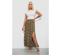 Спідниця софт із леопардовим принтом, колір бежевий, 257R11-3