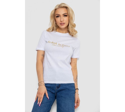 Футболка жіноча з принтом, колір білий, 238R57399