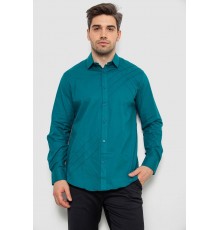 Рубашка мужская однотонная, цвет изумрудный, 214R7466