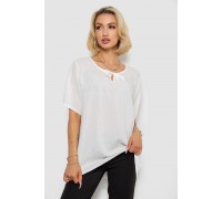 Блузка жіноча однотонна, колір молочний, 244RM207