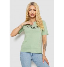 Футболка жіноча з принтом, колір оливковий, 241R134