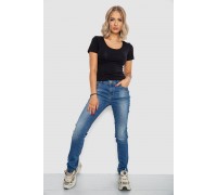 Футболка женская однотонная, цвет черный, 102R1101