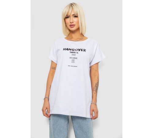 Футболка жіноча з принтом, колір біло-чорний, 244R2402