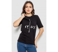 Футболка жіноча з принтом, колір чорний, 241R1836