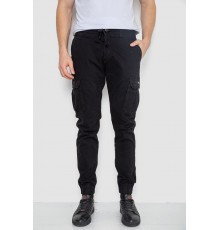 Брюки карго чоловічі на резинці, колір чорний, 244R1643