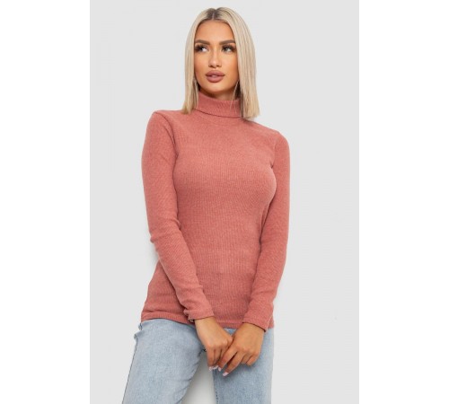 Гольф жіночий однотонний в рубчик, колір кораловий, 238R803