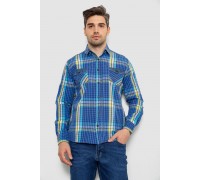 Рубашка мужская в клеточку, цвет синий, 214R0743-1