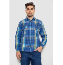 Рубашка мужская в клеточку, цвет синий, 214R0743-1