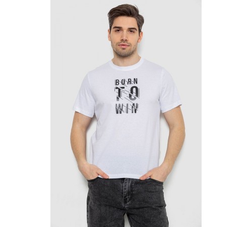 Футболка мужская с принтом, цвет белый, 241R1901