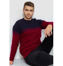 Свитер мужской, цвет сине-бордовый, 161R883