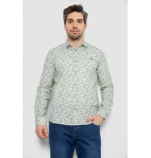 Рубашка мужская однотонная с принтом, цвет желтый, 186R2115