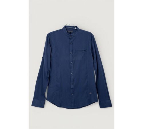 Рубашка мужская однотонная, цвет синий, 186R6919