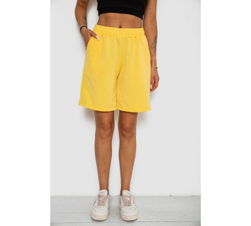 Шорти жіночі однотонні, колір світло-жовтий, 238R57820
