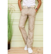 Мужские летние брюки, свободного кроя, бежевого цвета, 167R7055-1