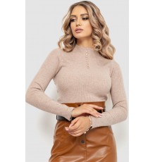 Водолазка жіноча в рубчик, колір бежевий, 204R044