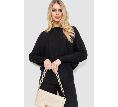 Кофта жіноча однотонна, колір чорний, 244R2034