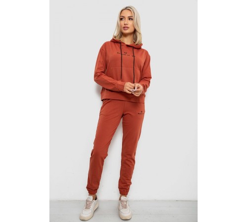 Спортивний костюм жіночий двонитка, колір теракотовий, 214R1419-002
