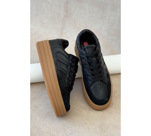 Кросівки жіночі демісезонні, колір чорно-бежевий, 248RCX1590