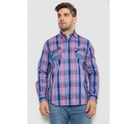 Рубашка мужская в клеточку, цвет голубой, 214R0746