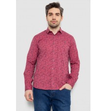 Рубашка мужская однотонная с принтом, цвет сливовый, 186R2115