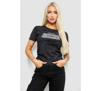 Футболка женская с принтом, цвет черный, 221R3302