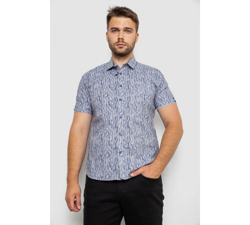 Рубашка мужская с принтом, цвет синий, 214R6917-8