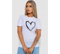 Футболка жіноча з принтом, колір білий, 238R01623