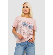 Футболка женская с принтом, цвет персиковый, 221R2805
