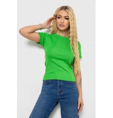 Футболка жіноча в рубчик, колір зелений, 238R123-2