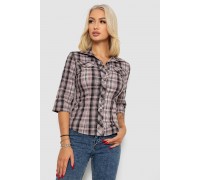 Сорочка жіноча в клітку, колір темно-пудровий, 230R063