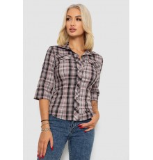 Сорочка жіноча в клітку, колір темно-пудровий, 230R063