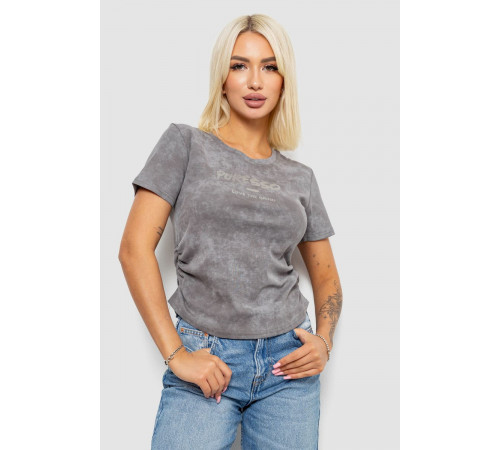 Футболка женская с принтом, цвет серый, 221R3308