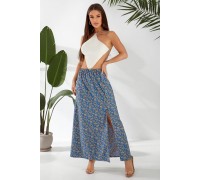 Юбка софт с цветочным принтом, цвет синий, 257R11