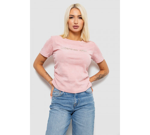 Футболка женская с принтом, цвет розовый, 221R3309