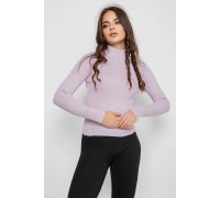 Водолазка жіноча в рубчик, колір світло-бузковий, 214R91306